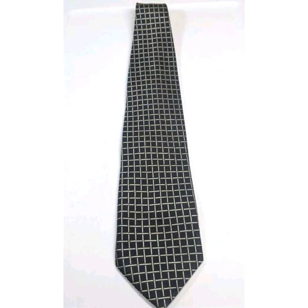 Giorgio Armani Cravatte Geometric Navy Blue Tie Made In Italy